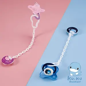 KUKU 酷咕鴨 繽紛樂奶嘴鍊+安撫奶嘴-(0M /6M)