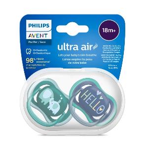 Ultra Air 透氣安撫奶嘴 18m+ - 哈囉 + 大象