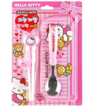  Hello Kitty - 學習筷子+湯匙套裝 (含收納袋)