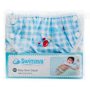 SWIMAVA 嬰兒游泳尿褲-藍色火車