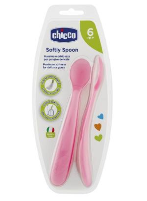  CHICCO 矽膠湯匙6M+(粉紅色)